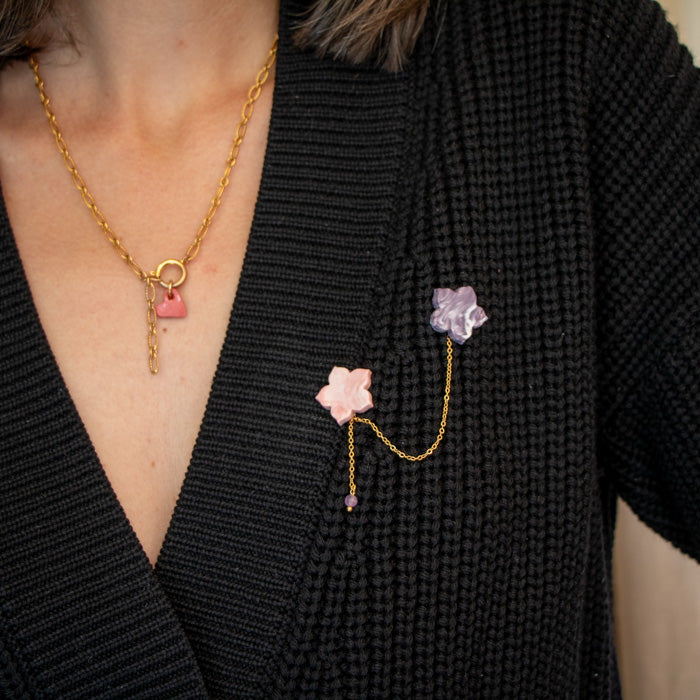 Pin's Blossom (rose et violet)