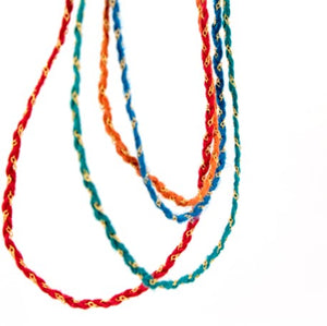 Collier tressé : Nuage (bleu)