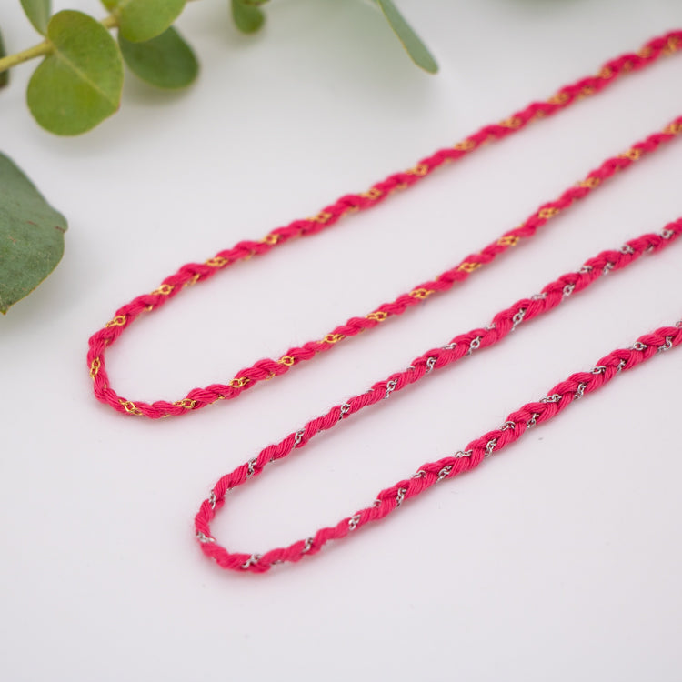 Collier tressé : Octobre rose