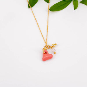 Collier Coeur (corail)